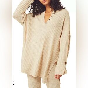 NWOT, Free People, Around The Clock Ribbed-Knit Sweater Set